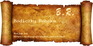 Bodiczky Rebeka névjegykártya